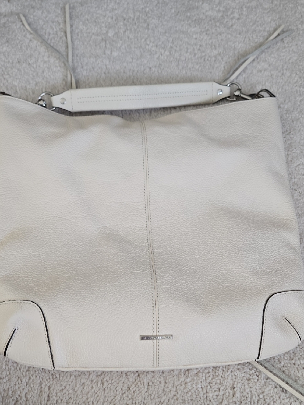Rebecca Minkoff Cream Pebbled Leather Hobo Bag - Picture 3 of 9